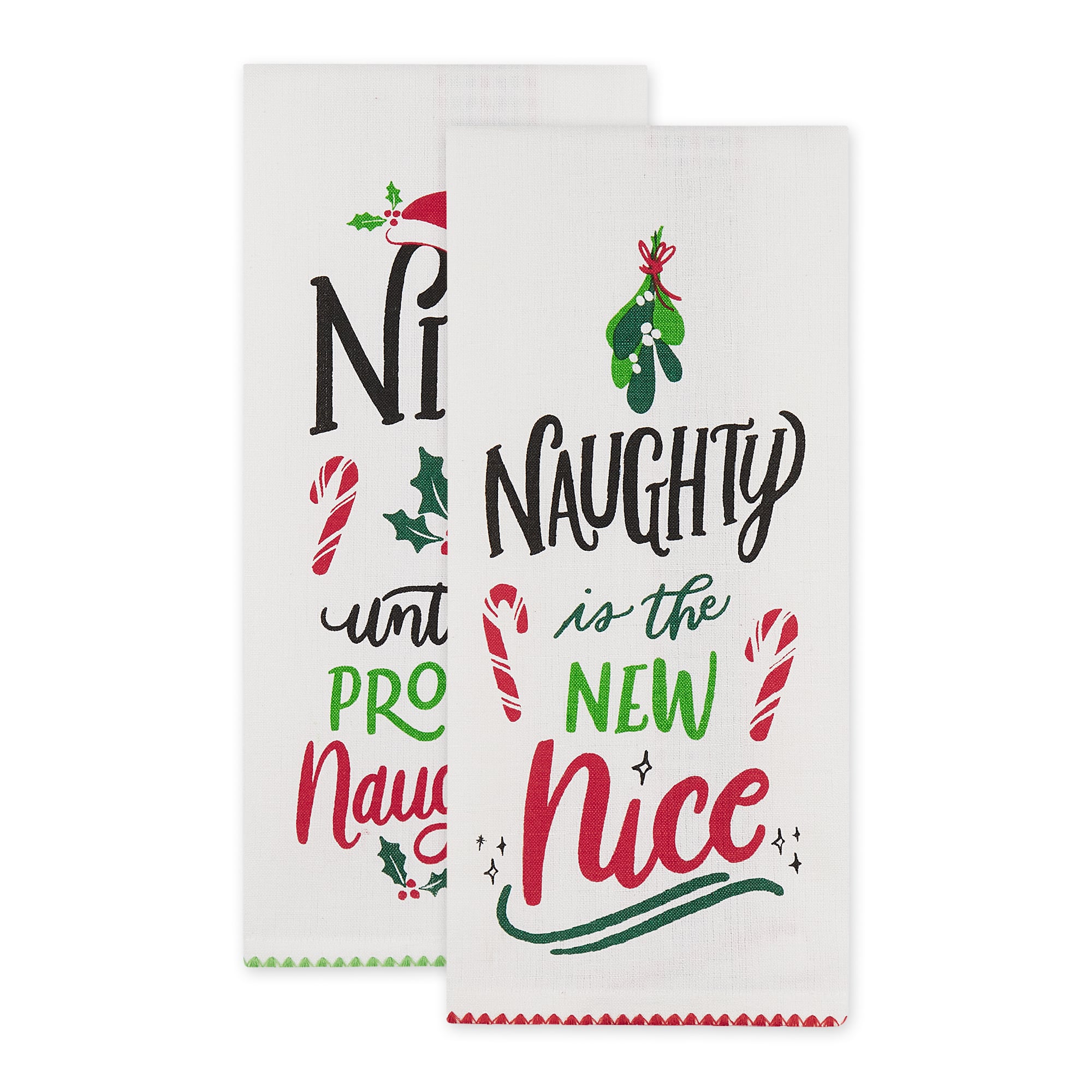 DII® Naughty Nice Printed Dishtowel Set